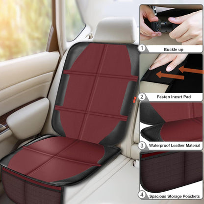Auto Car Seat Protectors Baby Carseat Waterproof & Durable 600D Fabric for Child Baby Car Seat Mat Vehicle Pet Cover 2 Storage Pockets