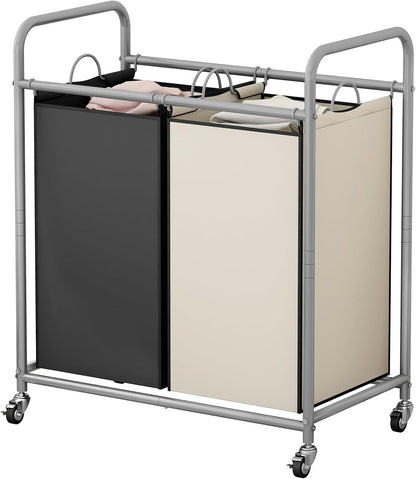 Laundry Hamper with Lockable Wheels and 2 Removable Bags