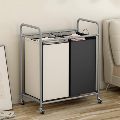Laundry Hamper with Lockable Wheels and 2 Removable Bags
