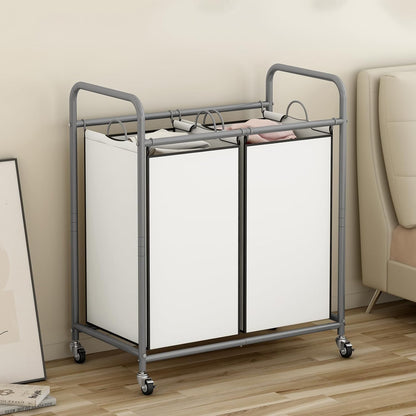 Laundry Hamper with Lockable Wheels and 2 Removable Bags