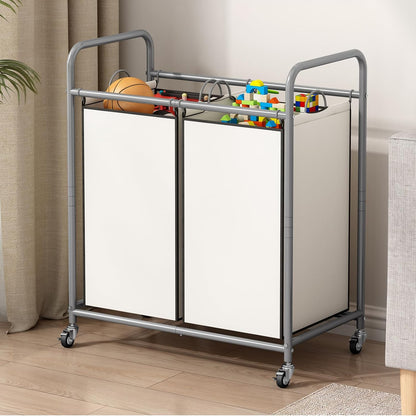 Laundry Hamper with Lockable Wheels and 2 Removable Bags