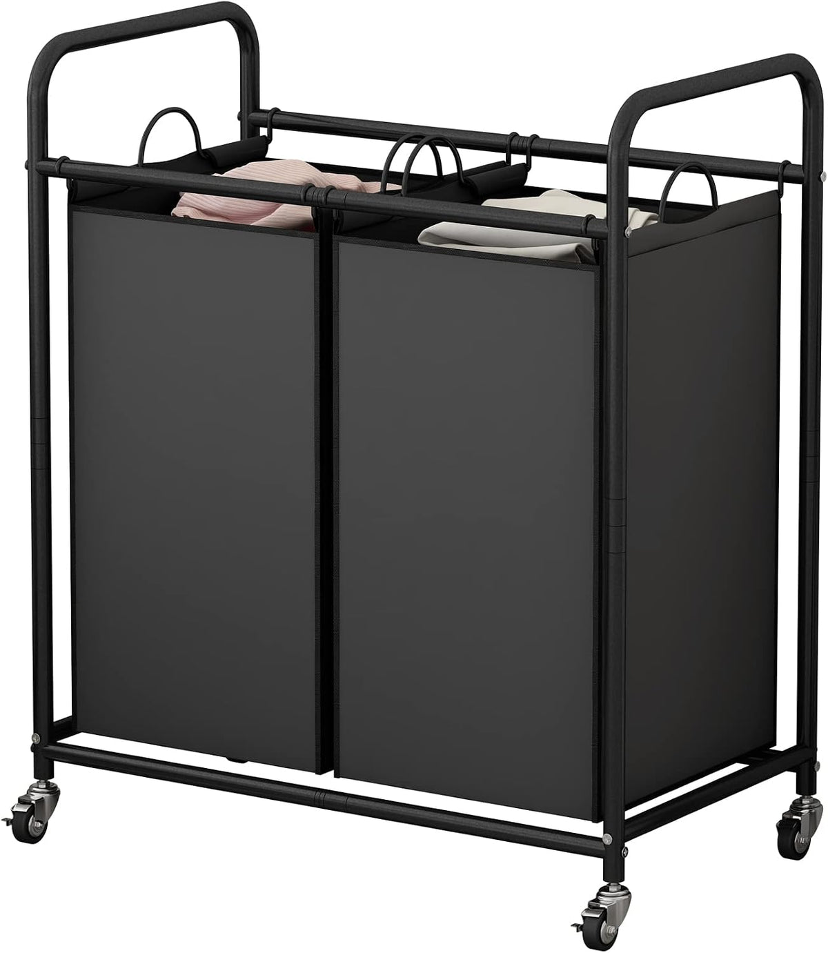 Laundry Hamper with Lockable Wheels and 2 Removable Bags