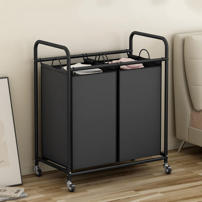 Laundry Hamper with Lockable Wheels and 2 Removable Bags