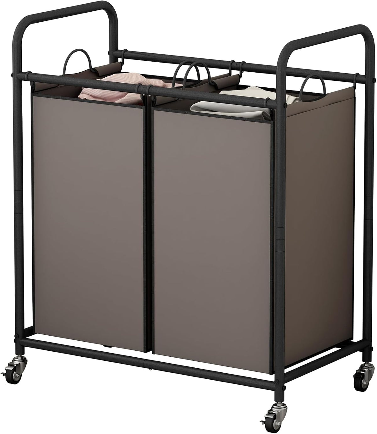 Laundry Hamper with Lockable Wheels and 2 Removable Bags