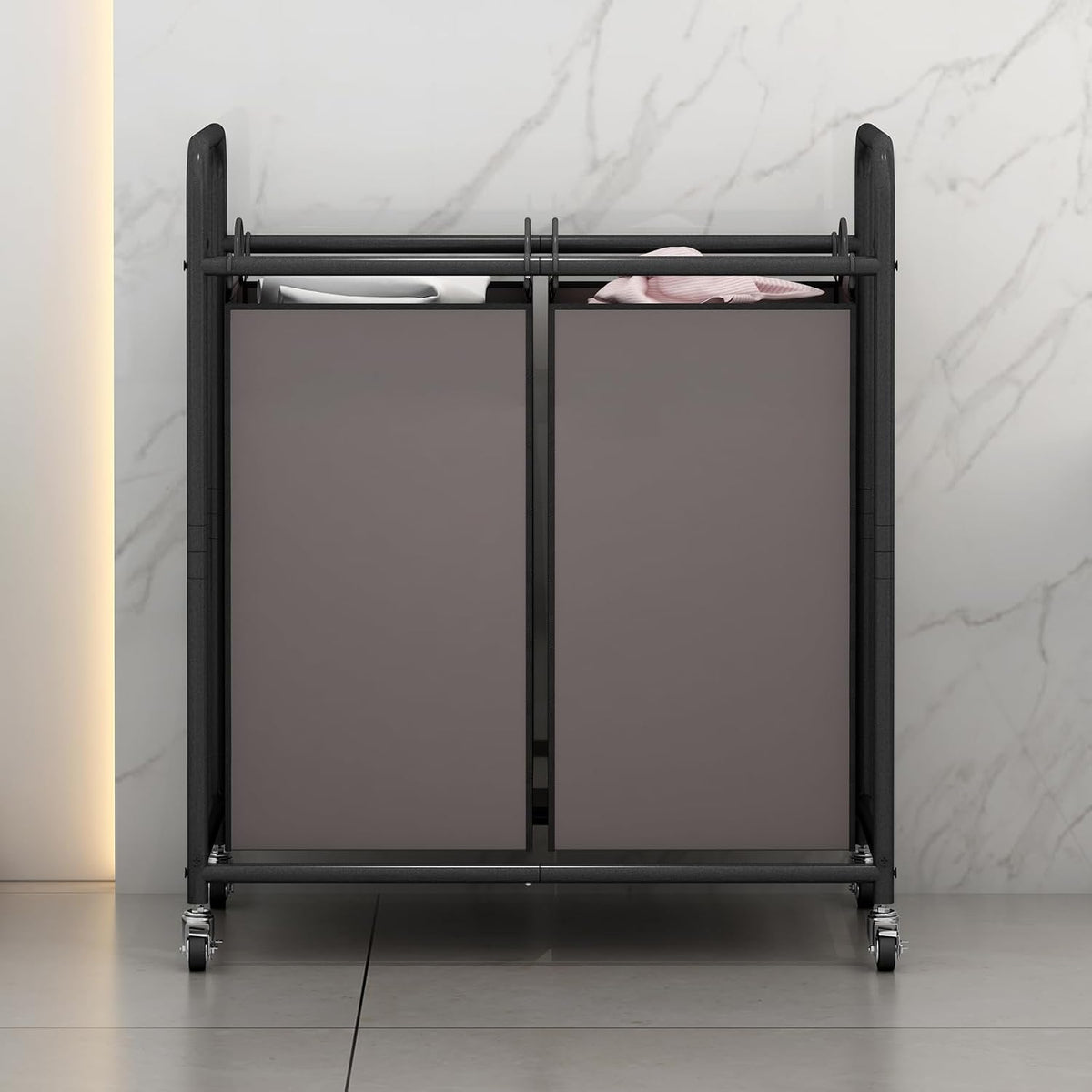 Laundry Hamper with Lockable Wheels and 2 Removable Bags