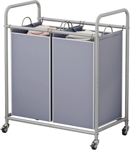 Laundry Hamper with Lockable Wheels and 2 Removable Bags