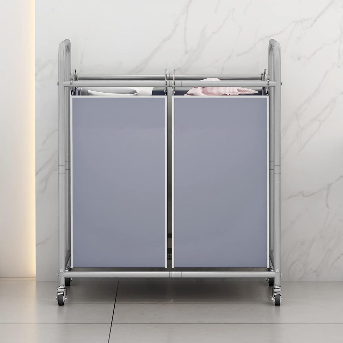 Laundry Hamper with Lockable Wheels and 2 Removable Bags