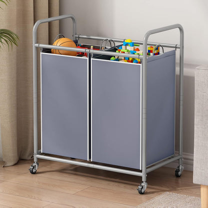 Laundry Hamper with Lockable Wheels and 2 Removable Bags