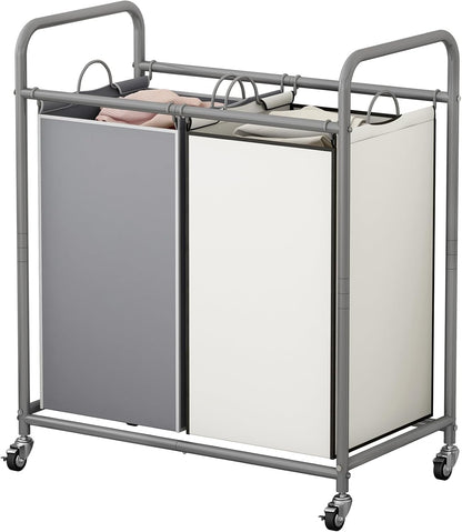 Laundry Hamper with Lockable Wheels and 2 Removable Bags