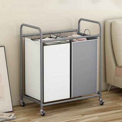Laundry Hamper with Lockable Wheels and 2 Removable Bags