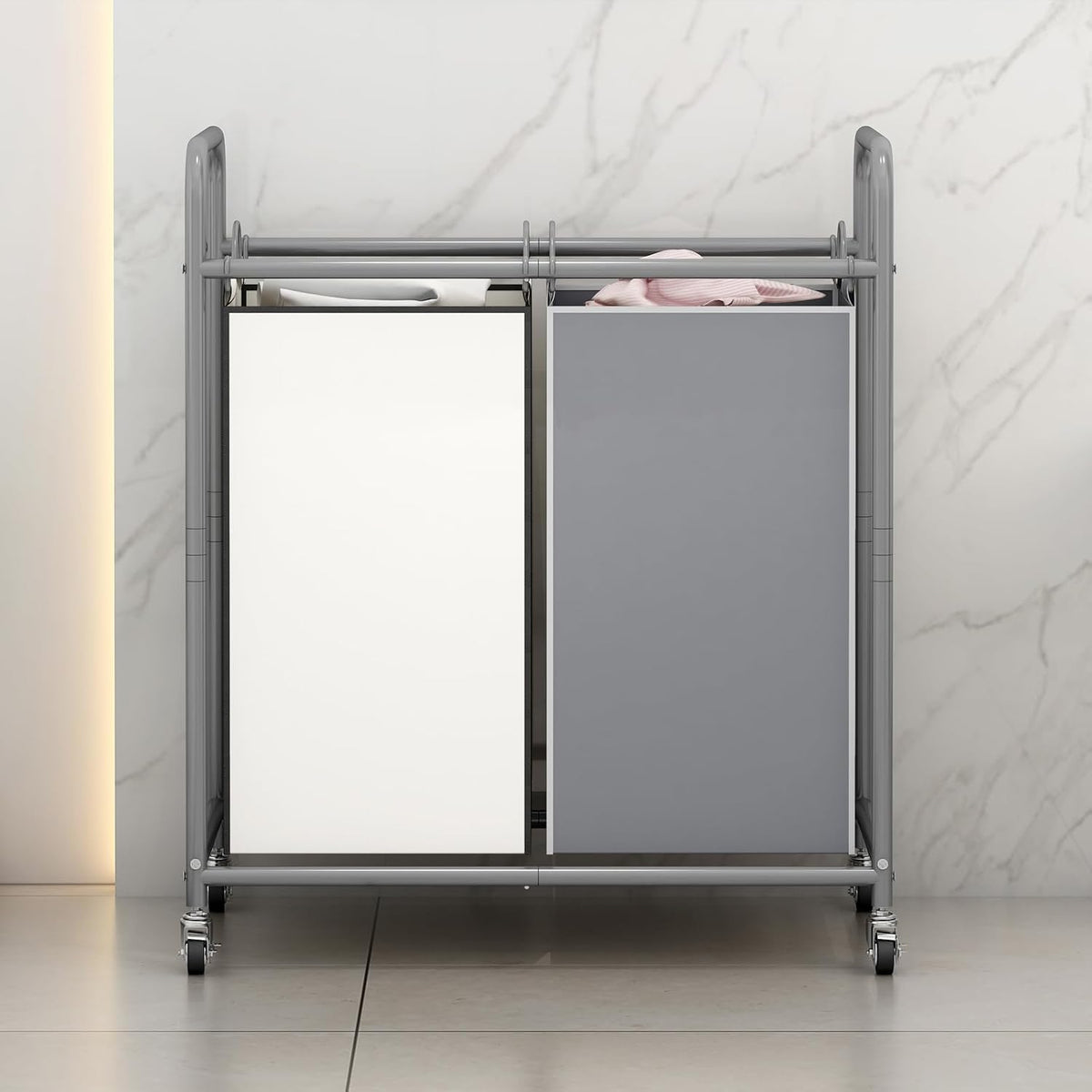 Laundry Hamper with Lockable Wheels and 2 Removable Bags