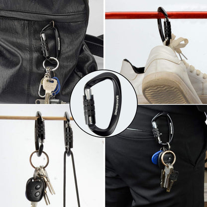 Heavy Duty Carabiner Clips 12KN Aluminum D Ring Keyring Caribeaner Hooks