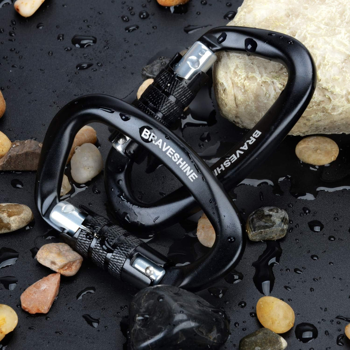 Heavy Duty Carabiner Clips 12KN Aluminum D Ring Keyring Caribeaner Hooks