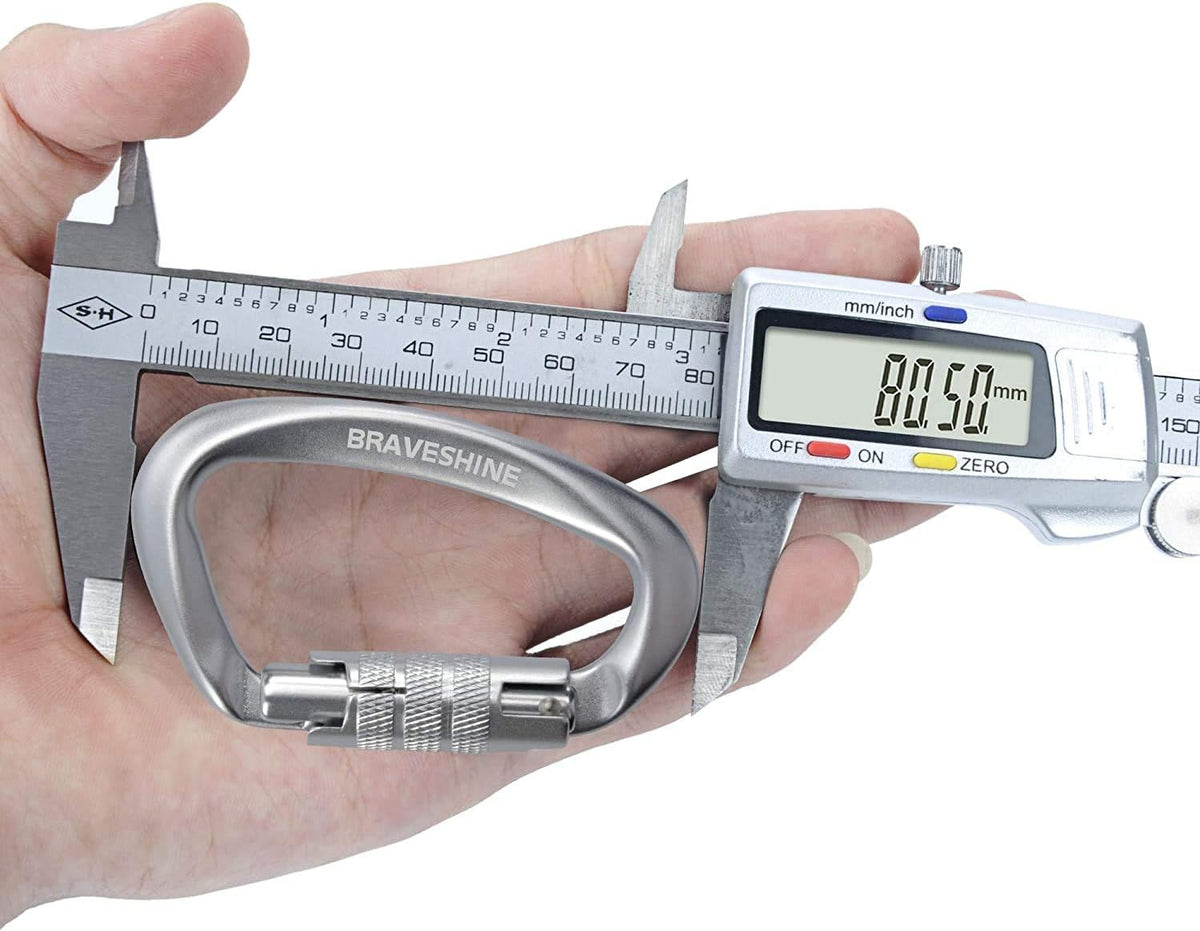 Heavy Duty Carabiner Clips 12KN Aluminum D Ring Keyring Caribeaner Hooks
