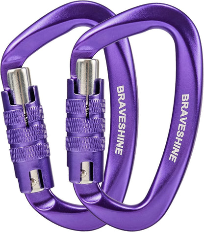 Heavy Duty Carabiner Clips 12KN Aluminum D Ring Keyring Caribeaner Hooks