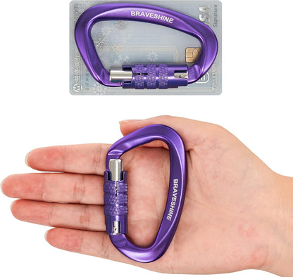 Heavy Duty Carabiner Clips 12KN Aluminum D Ring Keyring Caribeaner Hooks