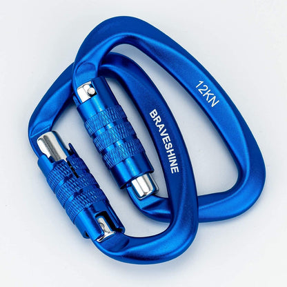 Heavy Duty Carabiner Clips 12KN Aluminum D Ring Keyring Caribeaner Hooks