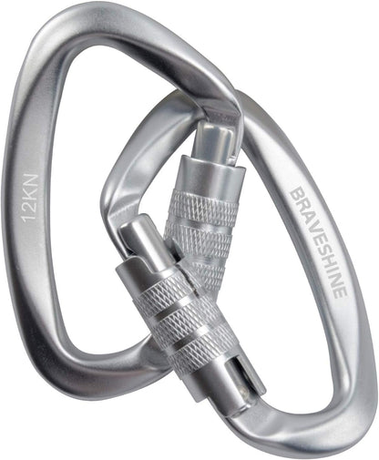 Heavy Duty Carabiner Clips 12KN Aluminum D Ring Keyring Caribeaner Hooks