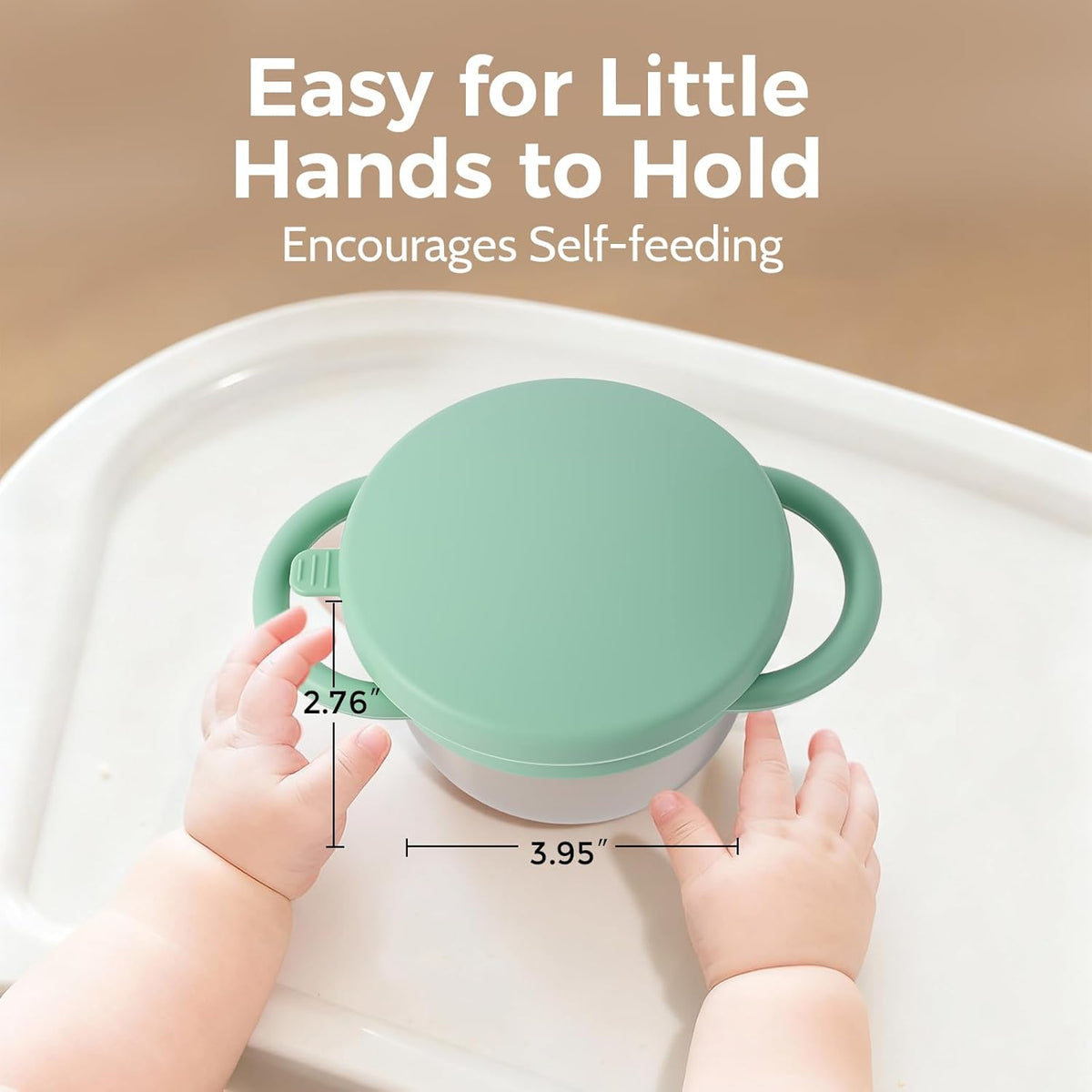 2 Pack Stainless Steel Spill Proof Snack Cup for Baby Toddlers Kids, with Silicone Food Catcher, Travel Lid, Spill-Proof Bowl Containers, Toddlers Essentials, Non Toxic BPA Free