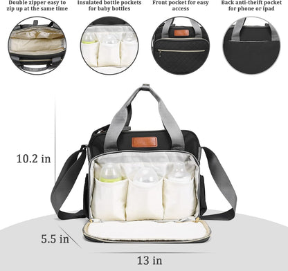 Small Diaper Bag Tote for Girls Baby Nappy Bag - Travel&Outdoor Stroller Organizer Cute Diaper Maternity Bag for Mom Daddy