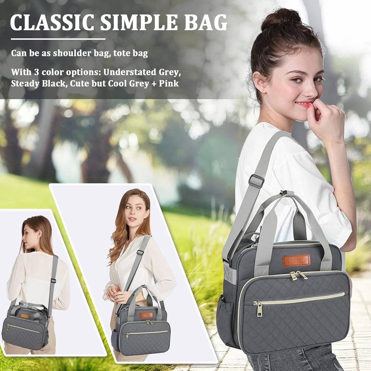 Small Diaper Bag Tote for Girls Baby Nappy Bag - Travel&Outdoor Stroller Organizer Cute Diaper Maternity Bag for Mom Daddy