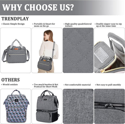 Small Diaper Bag Tote for Girls Baby Nappy Bag - Travel&Outdoor Stroller Organizer Cute Diaper Maternity Bag for Mom Daddy