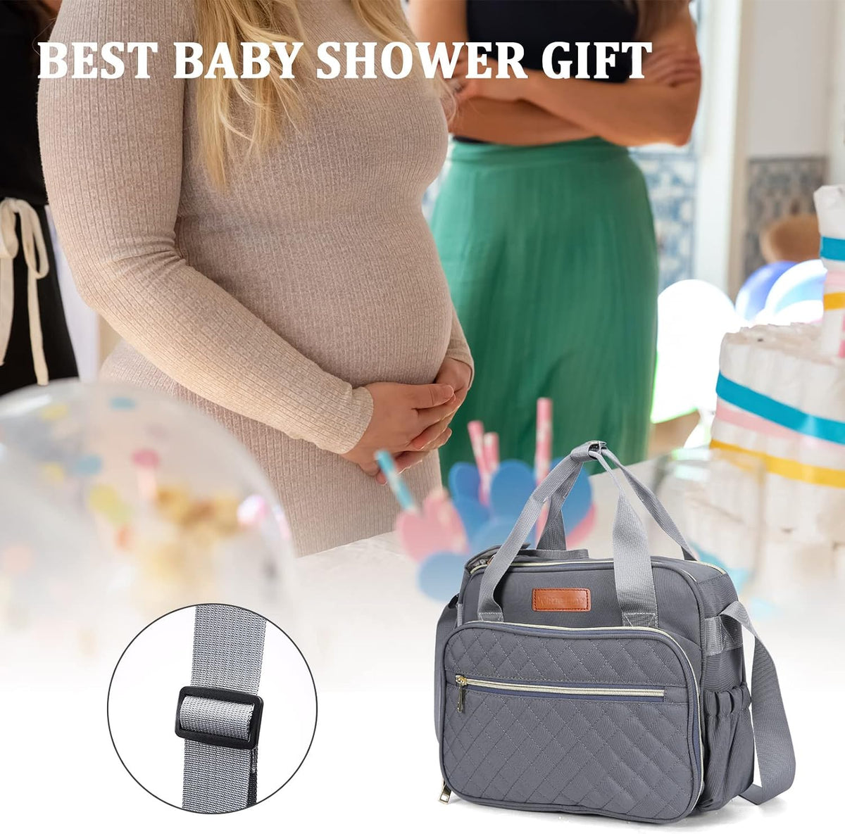 Small Diaper Bag Tote for Girls Baby Nappy Bag - Travel&Outdoor Stroller Organizer Cute Diaper Maternity Bag for Mom Daddy