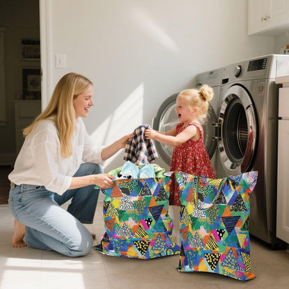 Colorful Graffiti Waterproof Travel Laundry Bag Washable 2pk