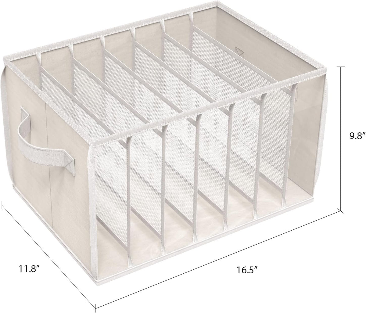 Wardrobe Clothes Organizer Storage Bin with Dividers, 3 Pack