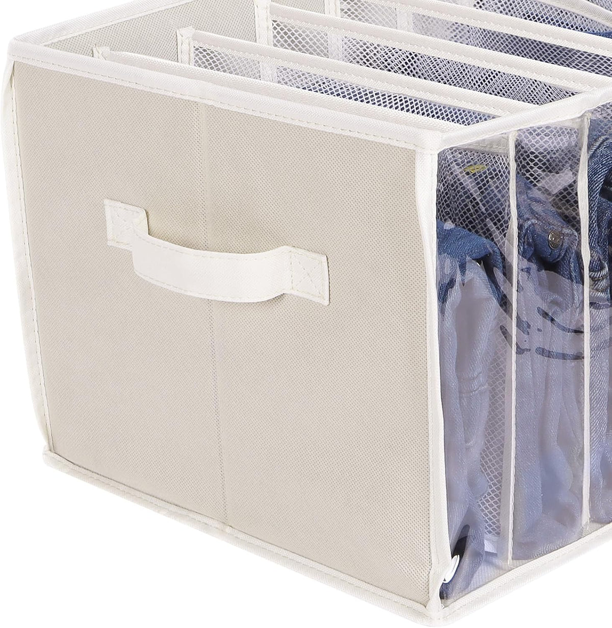 Wardrobe Clothes Organizer Storage Bin with Dividers, 3 Pack