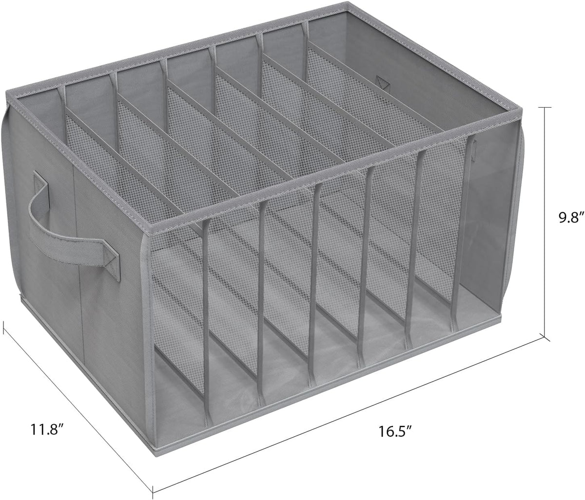 Wardrobe Clothes Organizer Storage Bin with Dividers, 3 Pack