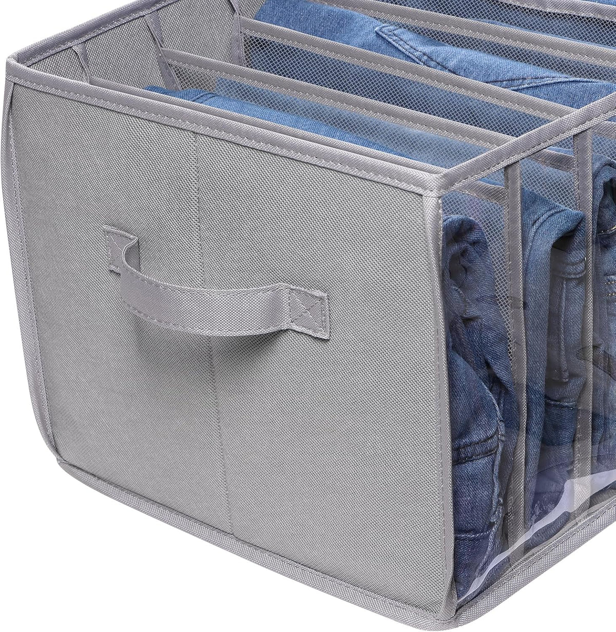 Wardrobe Clothes Organizer Storage Bin with Dividers, 3 Pack