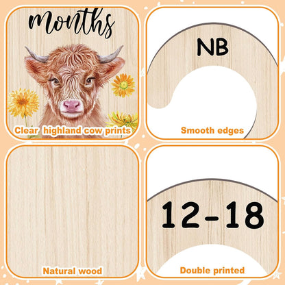 7 Pcs Retro Goose Baby Closet Dividers for Clothes Organizer Double Sided Wooden Nursery Closet Dividers for Baby Boy Girl Newborn to 24 Months Home Nursery Supplies