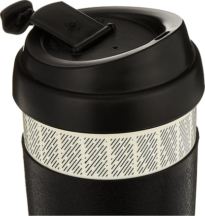 5237160 Reusable, Insulated Double Wall Travel Mugs 16-ounce White/Black , 2 Count ( Pack of 1)