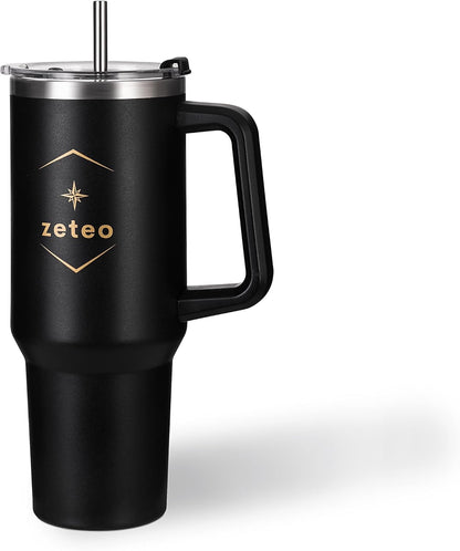 40 oz Insulated Tumbler with Handle and Straw — Stainless Steel Travel Mug for Long Shifts, Gym, Commute & Everyday Use — Vacuum Insulated, Leakproof Lid, BPA-Free, Cup Holder Friendly