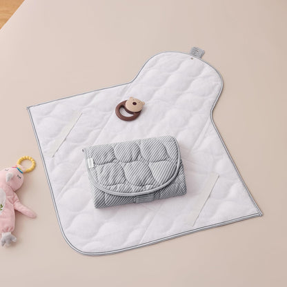 Baby Portable Changing Pad, Waterproof & Wipeable Diaper Changing Mat with Carrying Bag, Foldable Changing Mat for Travel, Newborn Shower Gifts