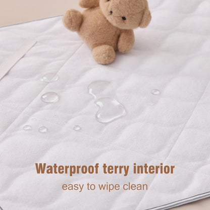 Baby Portable Changing Pad, Waterproof & Wipeable Diaper Changing Mat with Carrying Bag, Foldable Changing Mat for Travel, Newborn Shower Gifts