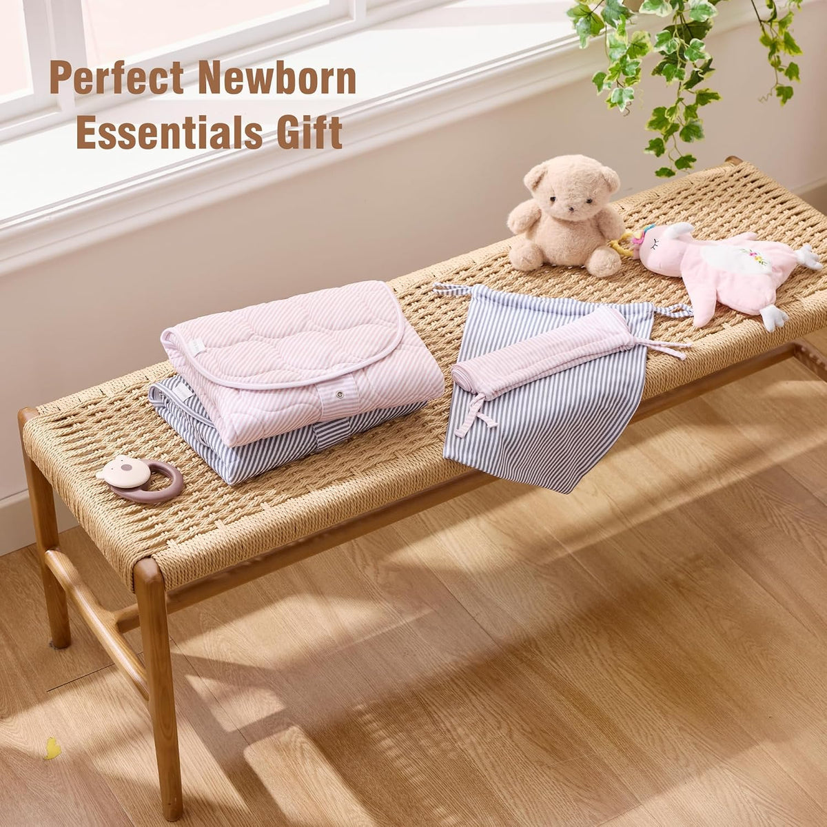 Baby Portable Changing Pad, Waterproof & Wipeable Diaper Changing Mat with Carrying Bag, Foldable Changing Mat for Travel, Newborn Shower Gifts
