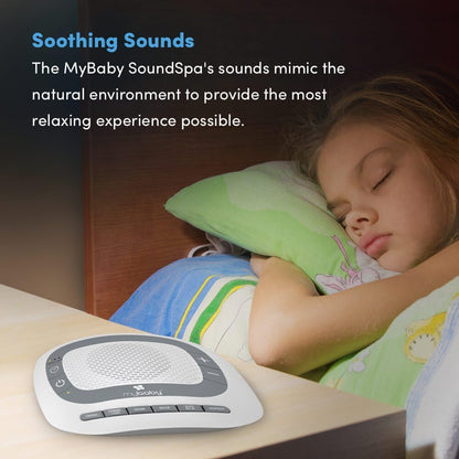 MyBaby SoundSpa White Noise Machine for Babies | 6 Soothing Lullabies for Newborns, Sound Therapy for Travel, Relaxing, Kids, Newborns, Baby Songs, Adjustable Volume, Auto-off Timer, By HoMedics