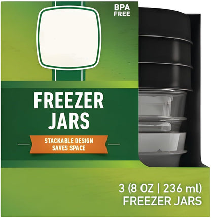 Pack of 3 Freezer Jars 8 oz (Half Pint 3pk)