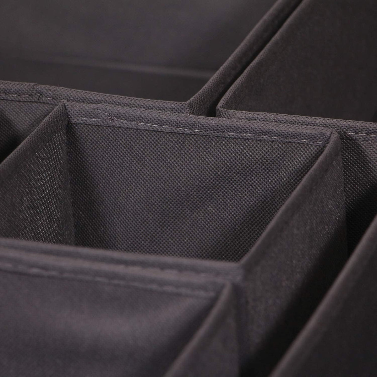 12 Pack Foldable Cloth Storage Box Closet Dresser Drawer Organizer Fabric Baskets Bins Containers Divider for Baby Clothes Underwear Bras Socks Lingerie Clothing,Grey 444