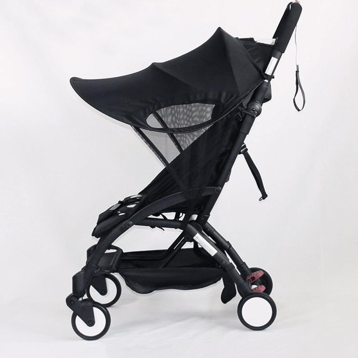 Stroller Sunshade and Parasol Cover for Strollers, Windproof Black Extended Canopy UV Protection Sunshade for Car Seat, Outdoor Weather Protection