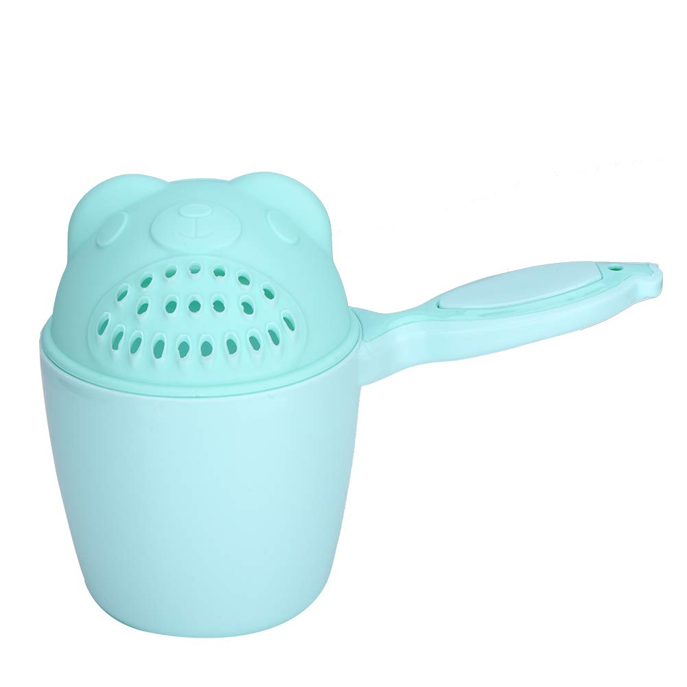 Baby Shampoo Rinse Cup Waterfall Rinser Bath Cup Kid Wash Hair Bathing Flusher Eye for Kids(Green)