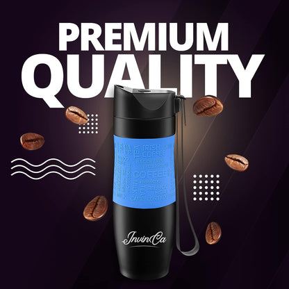 INVINCEA 16 oz Thermal Tumbler, Stainless Steel Vacuum Insulated Coffee Travel Mug, Double Wall Reusable To Go Cup, Spill Proof Twist on, BPA-Free, Leak-Proof Lid For Hot & Cold Beverages