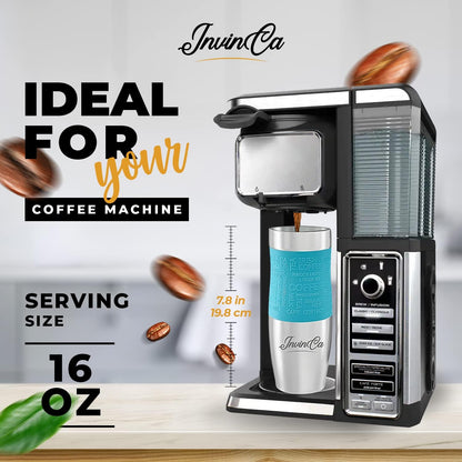 INVINCEA 16 oz Thermal Tumbler, Stainless Steel Vacuum Insulated Coffee Travel Mug, Double Wall Reusable To Go Cup, Spill Proof Twist on, BPA-Free, Leak-Proof Lid For Hot & Cold Beverages