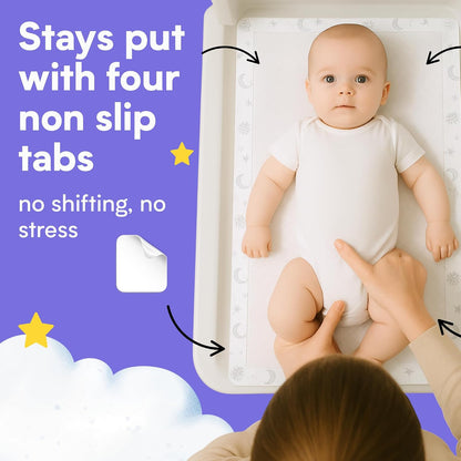 Disposable Baby Changing Pads - Soft, Waterproof & Leakproof Liners Absorbent Underpads - Large Travel Size Diaper Changing Mat for Home, Car, Diaper Bag - (Boho)