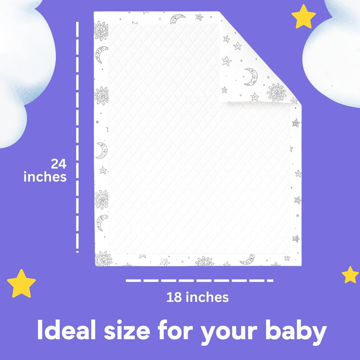 Disposable Baby Changing Pads - Soft, Waterproof & Leakproof Liners Absorbent Underpads - Large Travel Size Diaper Changing Mat for Home, Car, Diaper Bag - (Boho)