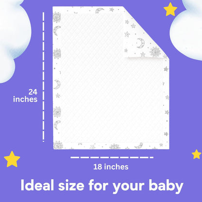Disposable Baby Changing Pads - Soft, Waterproof & Leakproof Liners Absorbent Underpads - Large Travel Size Diaper Changing Mat for Home, Car, Diaper Bag - (Boho)