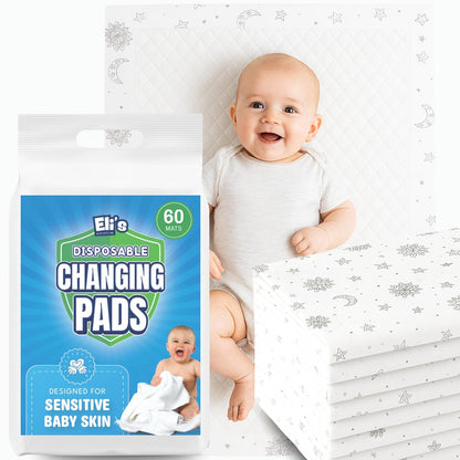 Disposable Baby Changing Pads - Soft, Waterproof & Leakproof Liners Absorbent Underpads - Large Travel Size Diaper Changing Mat for Home, Car, Diaper Bag - (Boho)