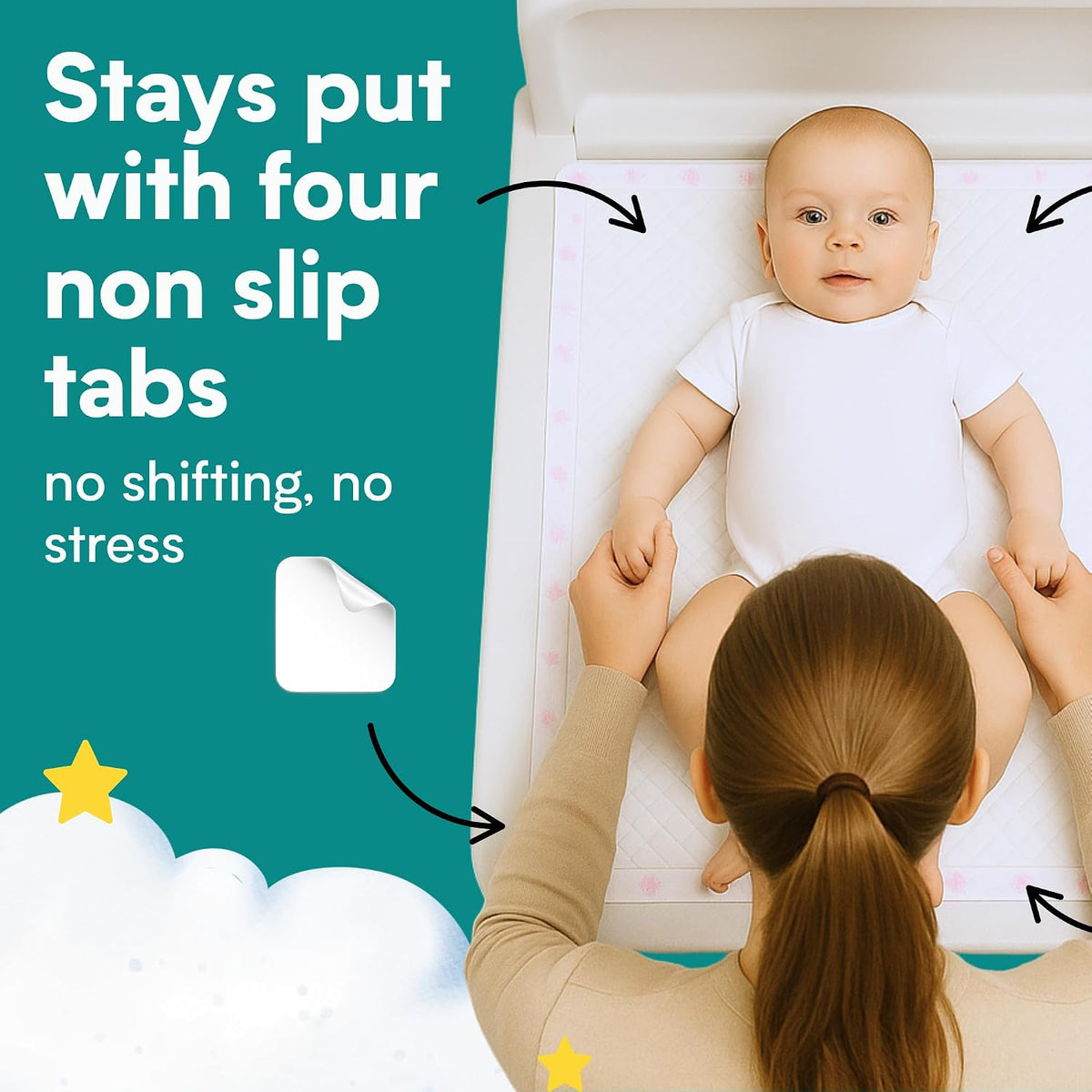 Disposable Baby Changing Pads - Soft, Waterproof & Leakproof Liners Absorbent Underpads - Large Travel Size Diaper Changing Mat for Home, Car, Diaper Bag - (Boho)